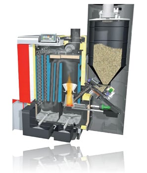 P4 pellet boiler Cross Section