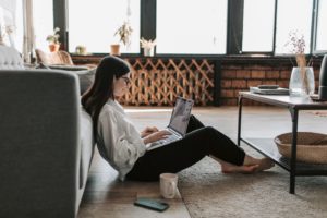 woman on computer searching boilers